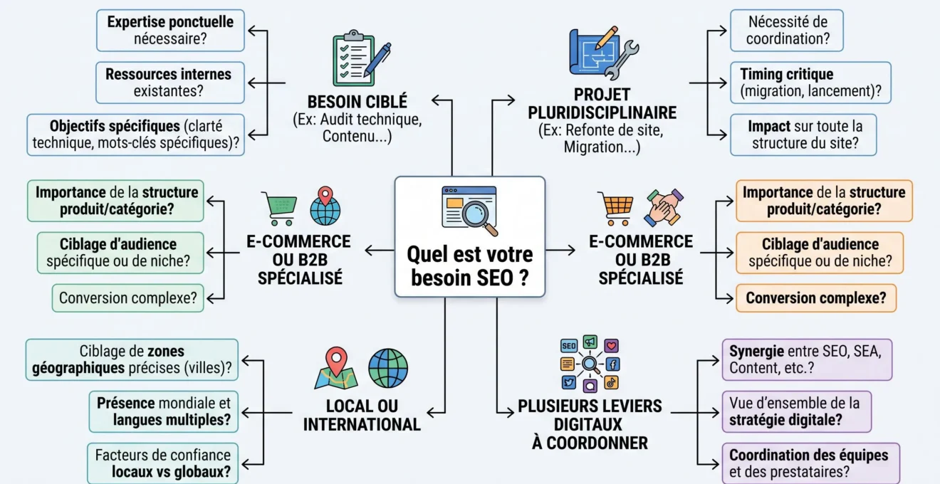 Arbre de décision pour choisir un profil d'agence SEO